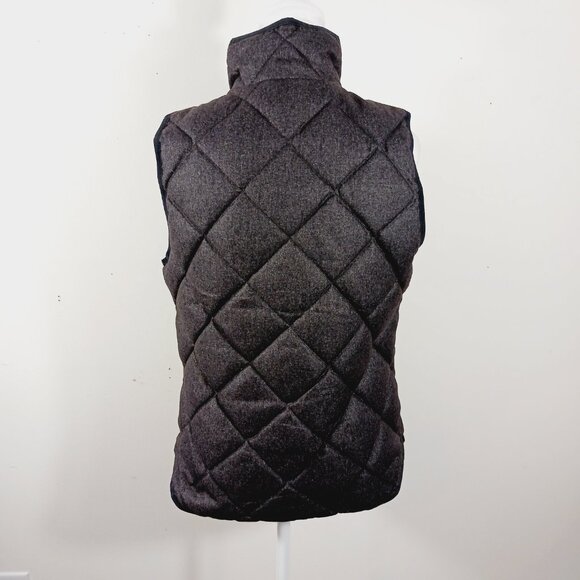 J. Crew Quilted Down & Feather Fill Dark Gray Vest Size Small, Classic Outerwear - Picture 5 of 15